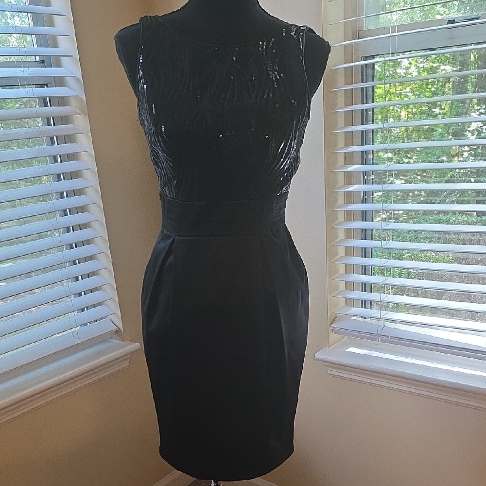 Aidan Mattox Black Sequin Mini Dress